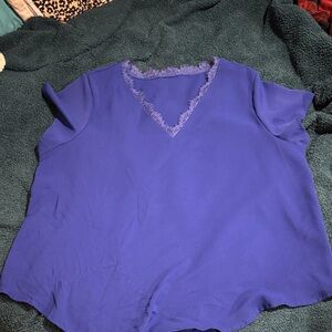 Chic Women's V-Neck Top with Lace Trim